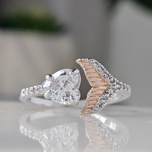 Mermaid Tail with Heart cut gem ring, Charmed Aroma Under the Sea Collection